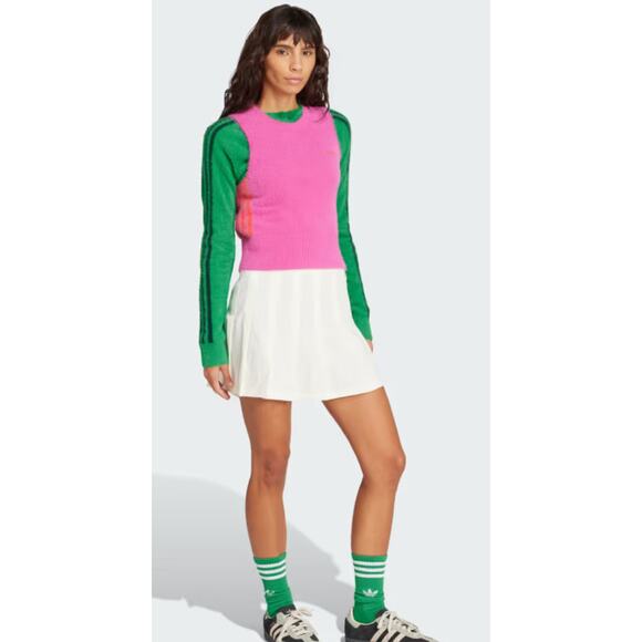 NEW ADIDAS ORIGINALS Fluffy Knitted Vest Women's Size XL Pink JW3648 - Picture 3 of 8